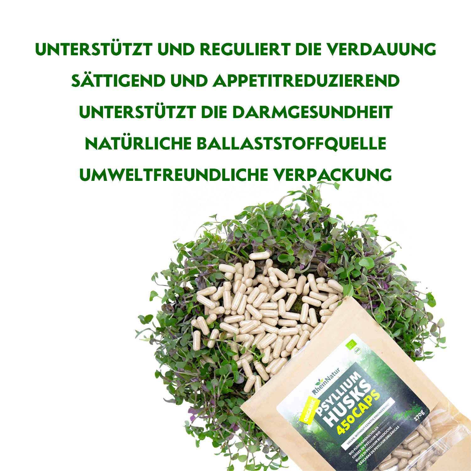 RheinNatur Bio Flohsamenschalen Kapseln