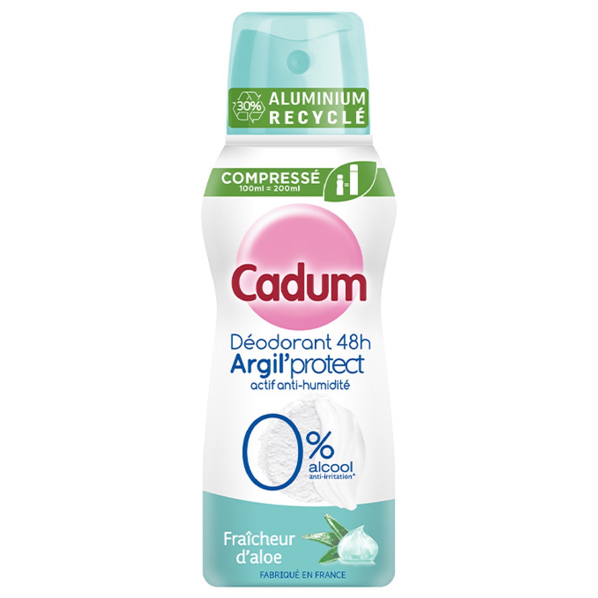 Cadum Argil'Protect 48H Deodorant Aloe Frische Spray 13,3x4,5x4,5 cm