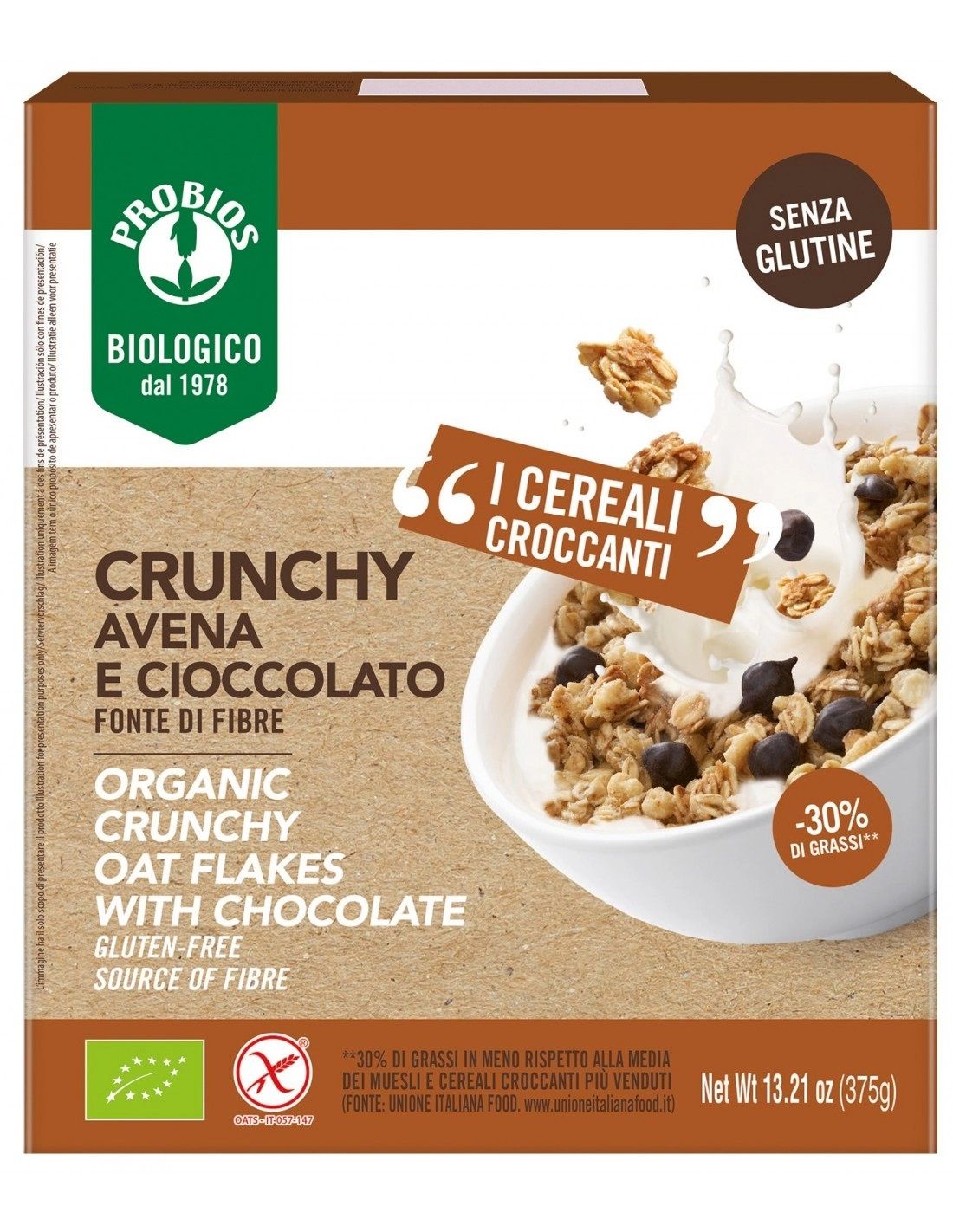 Probios Crunchy Cereali Con Avena E Cioccolato Senza Glutine 375G - Immagine 4