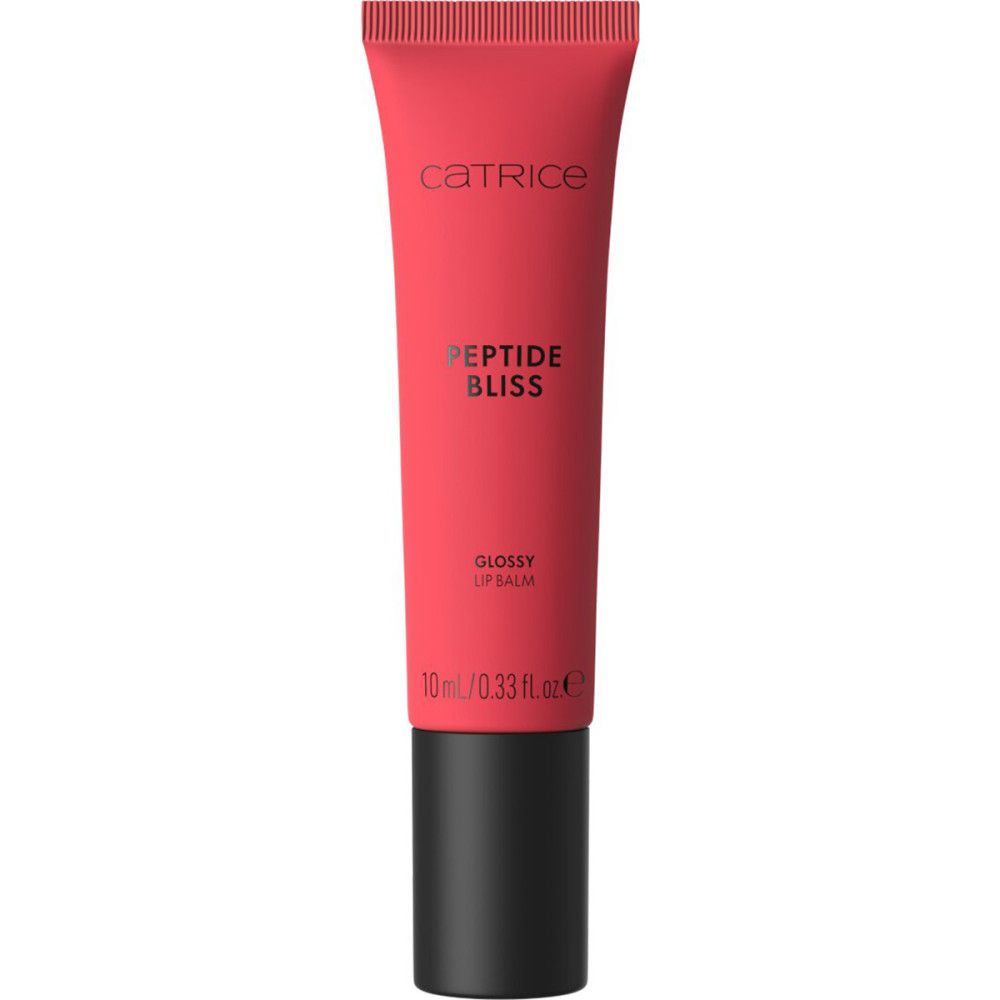 Catrice Peptide Bliss Lip Balm. Rote Tube mit schwarzem Deckel. Produktname und Volumenangabe.