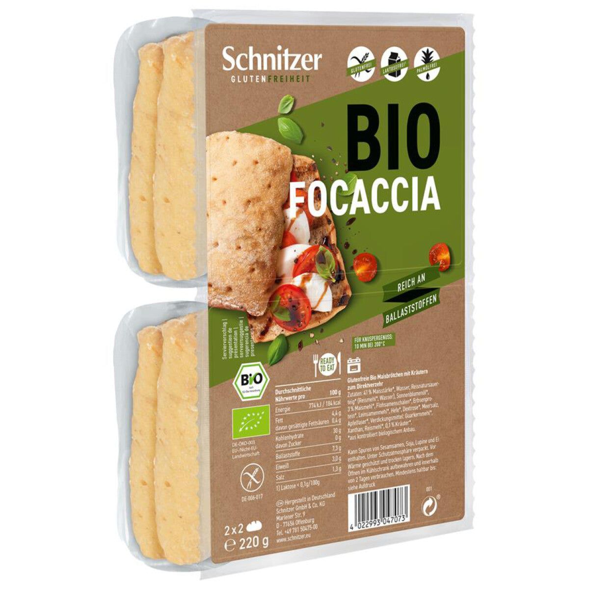 Schnitzer Focaccia mit Kräutern glutenfrei