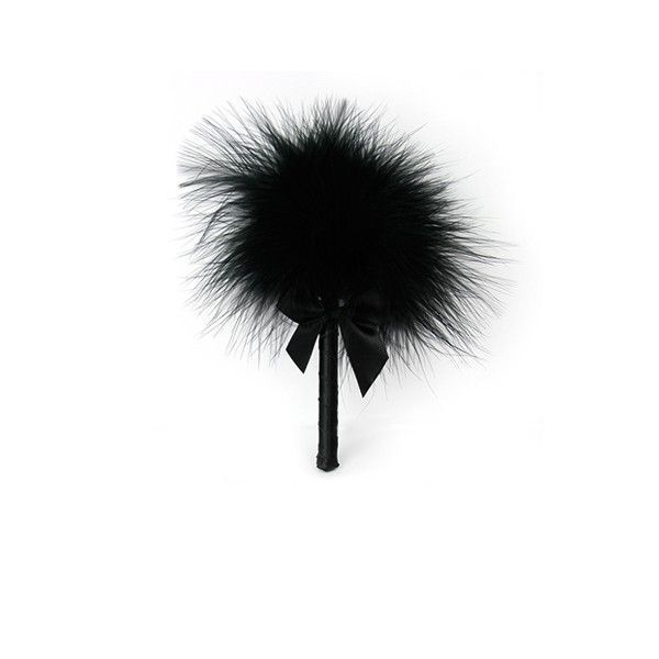 Schwarzes Feder-Accessoire mit Schleife.
