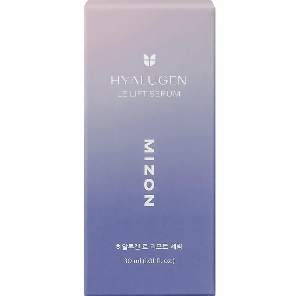 Produktverpackung. Aufschrift: Hyalugen Le Lift Serum, Mizon. 30 ml.
