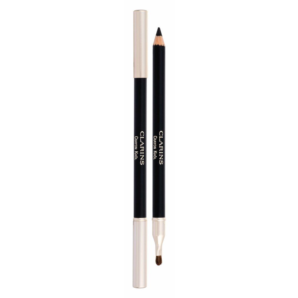 Kajalstift und Kajalstift mit goldfarbenem Ende. Aufschrift: Clarins.