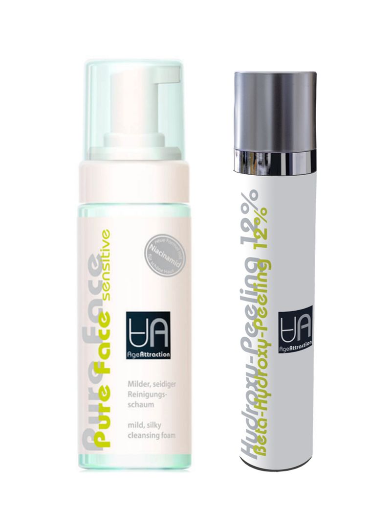 AGE Attraction hautschonende Reinigung - Pure Face Reinigungsschaum + BH-Peeling 12% 200 ml