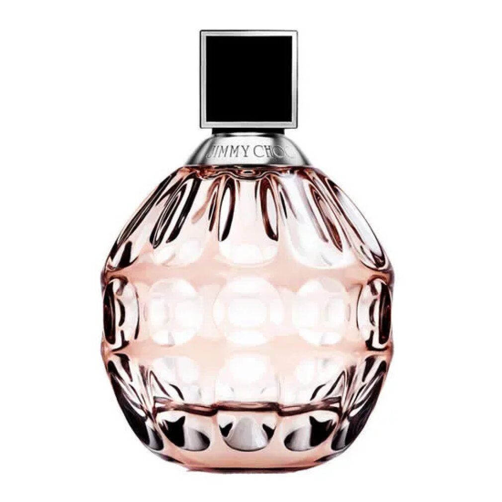 Eau de Toilette Flakon. Runder, transparenter Flakon mit schwarzem Deckel. Logo auf dem Flakon.