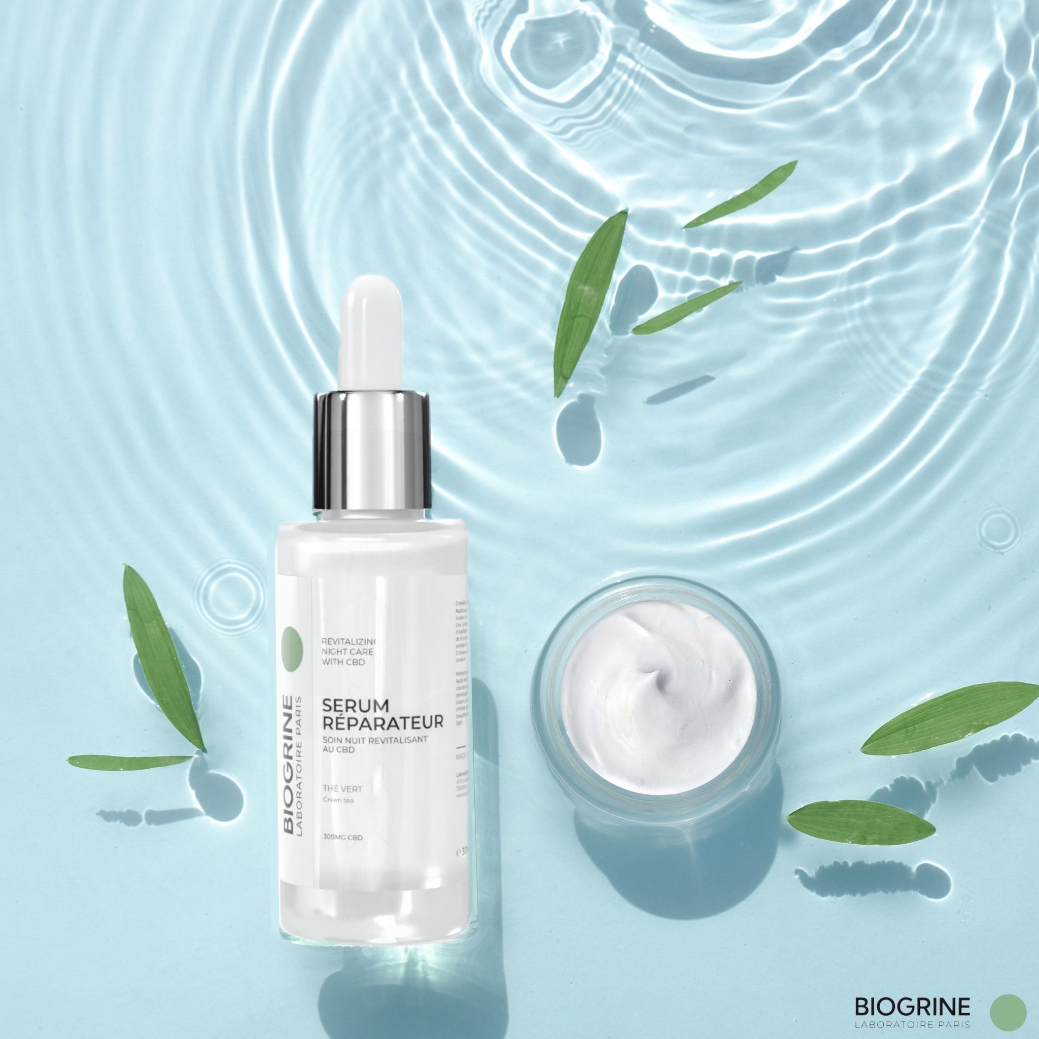 BIOGRINE „SERUM REPARATEUR“  REVITALISIERENDE NACHTBEHANDLUNG MIT CBD  GRÜNER TEE