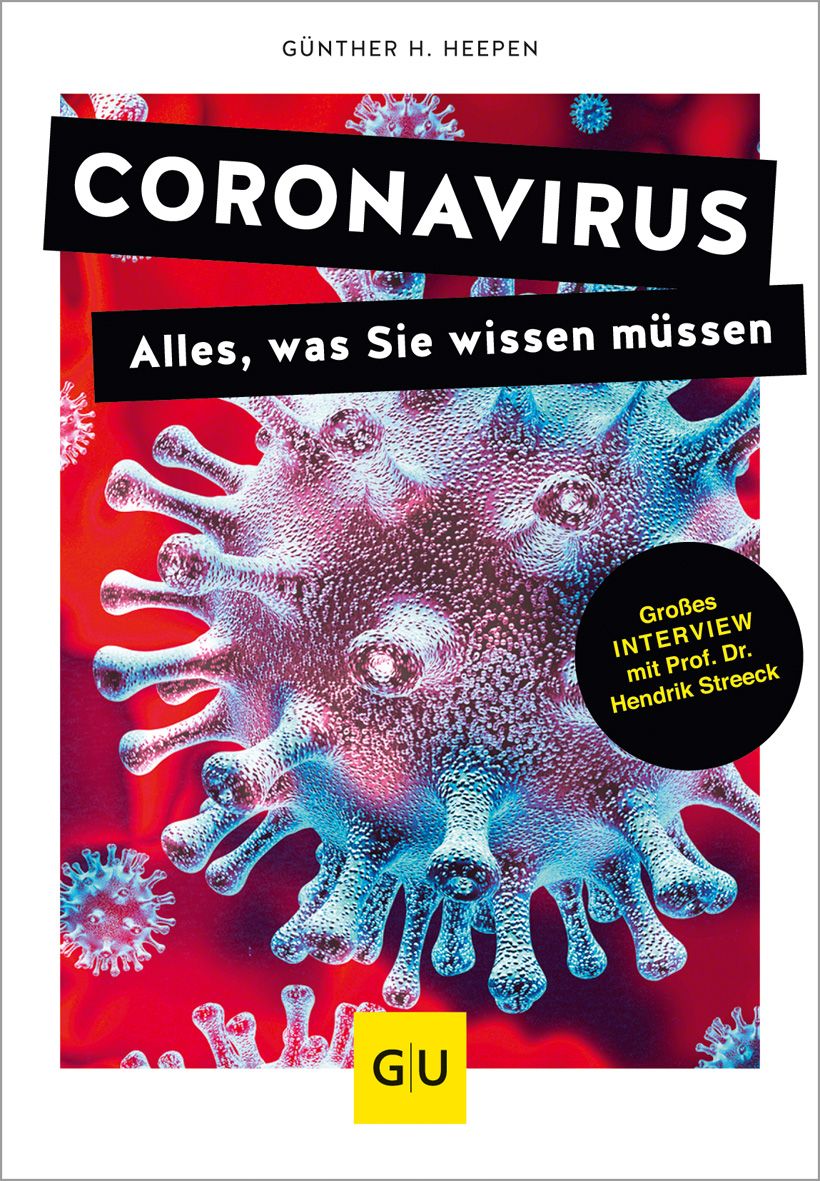 Buchcover: Coronavirus. Titel in Schwarz auf rotem Hintergrund. Abgebildet ist ein Coronavirus-Modell. Mit Interview.