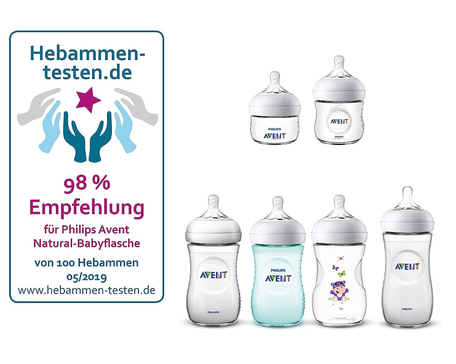 Philips Avent Natural-Babyflasche mit Sauger mit langsamem Nahrungsfluss