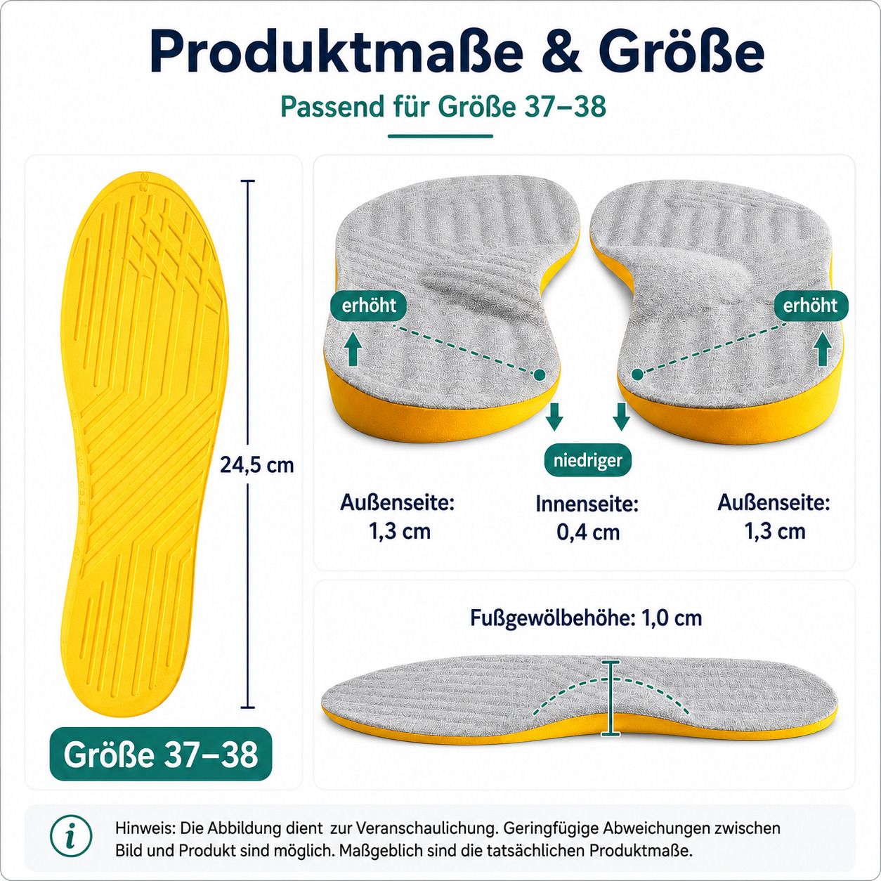Keilförmige Korrektur Einlegesohlen