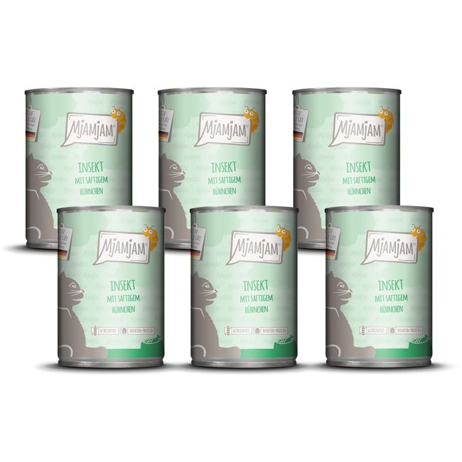 MjAMjAM - Insekt mit saftigem Hühnchen 6x400 g Futter