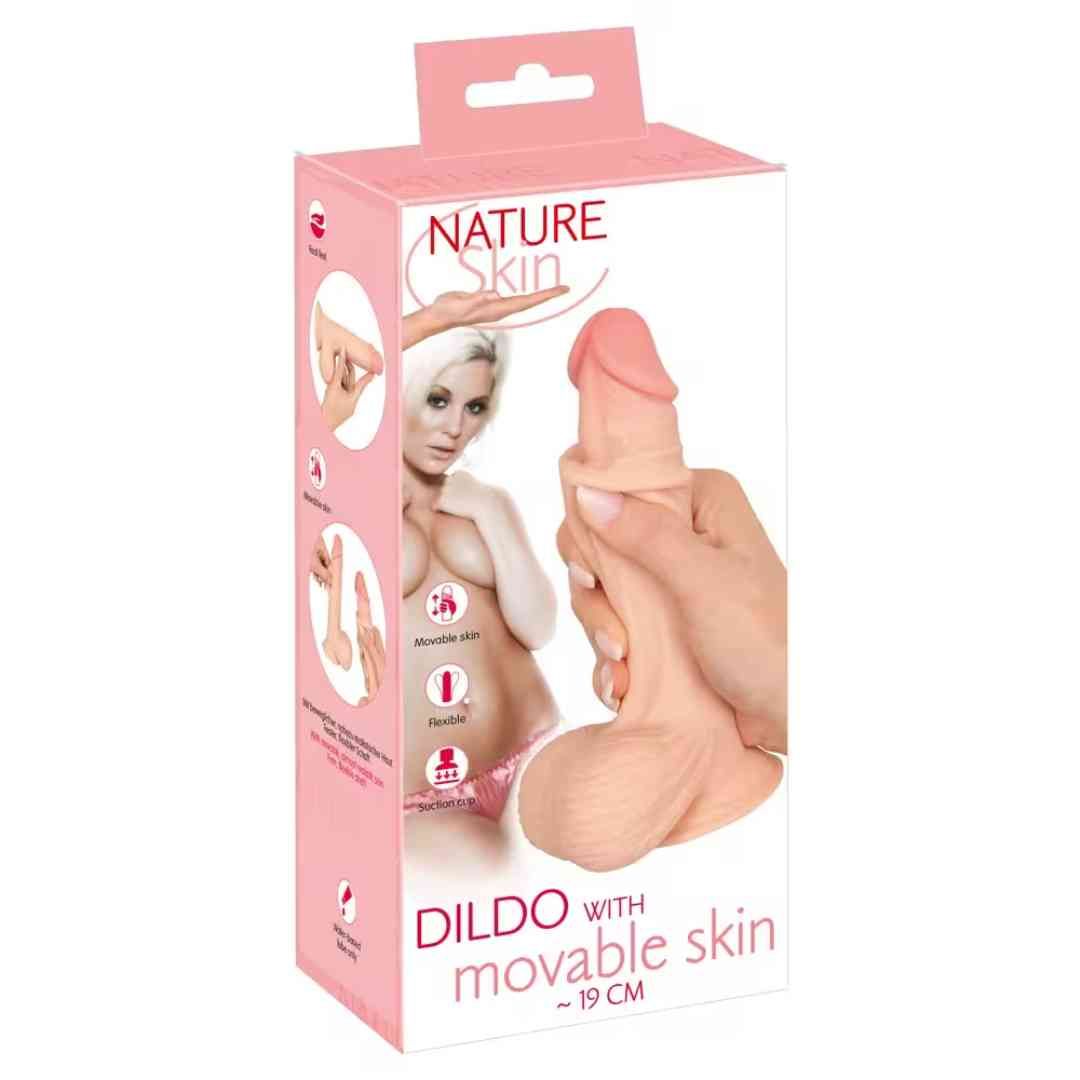 Nature Skin Dildo mit beweglicher Haut, 18,7cm