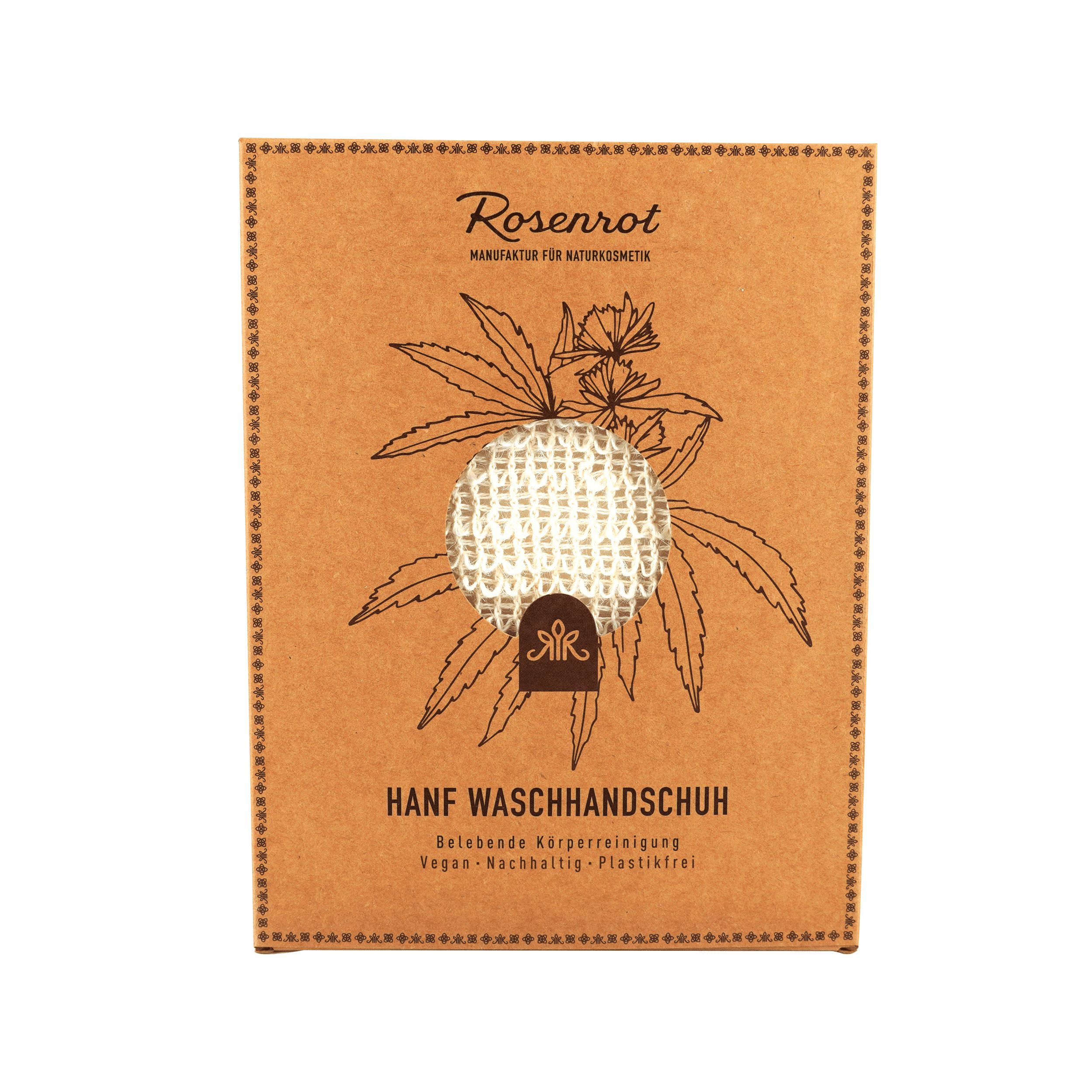 Rosenrot Naturkosmetik - Hanf Waschhandschuh - Belebende Körperreinigung