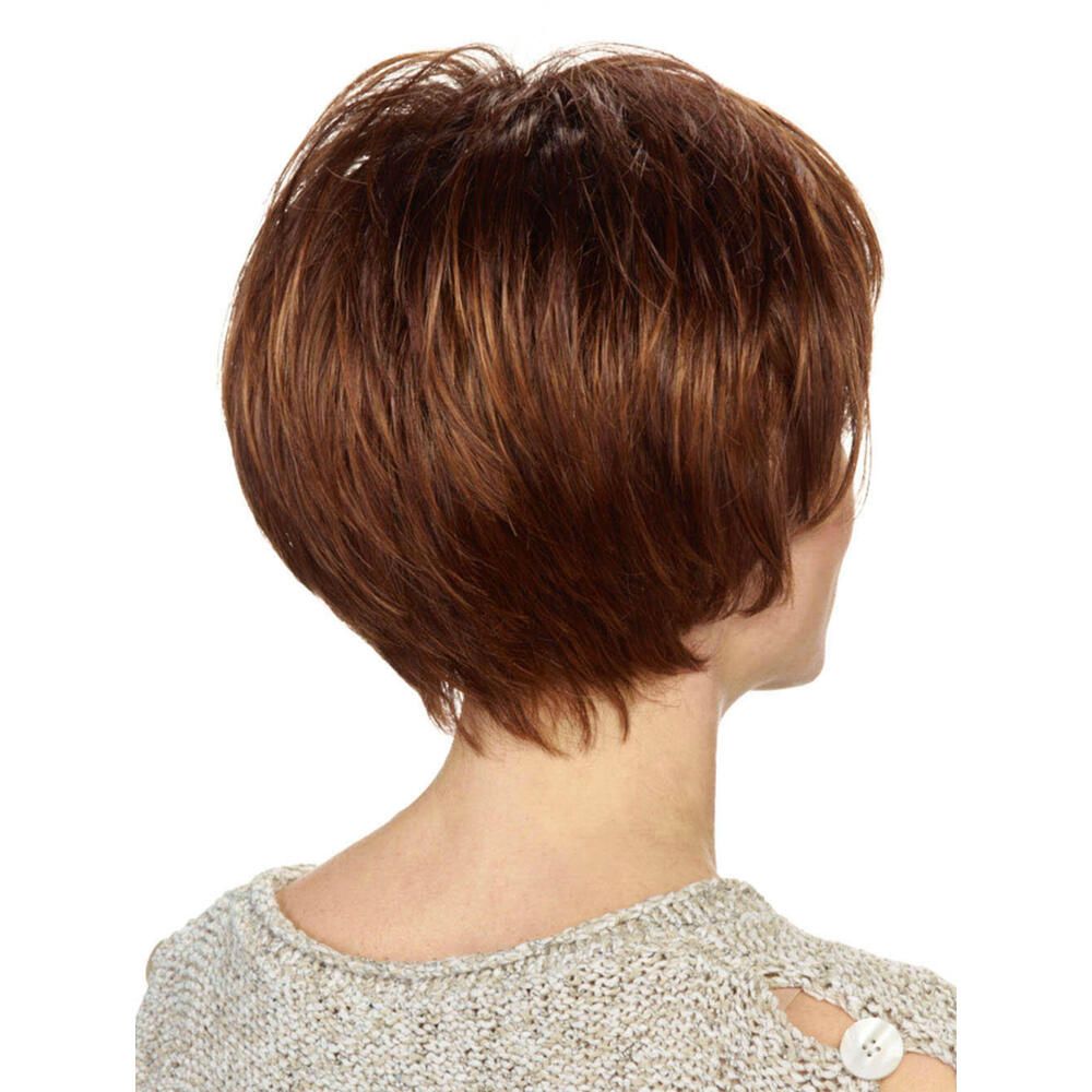 Kurzhaarperücke, rotbraune Farbe, Rückansicht.