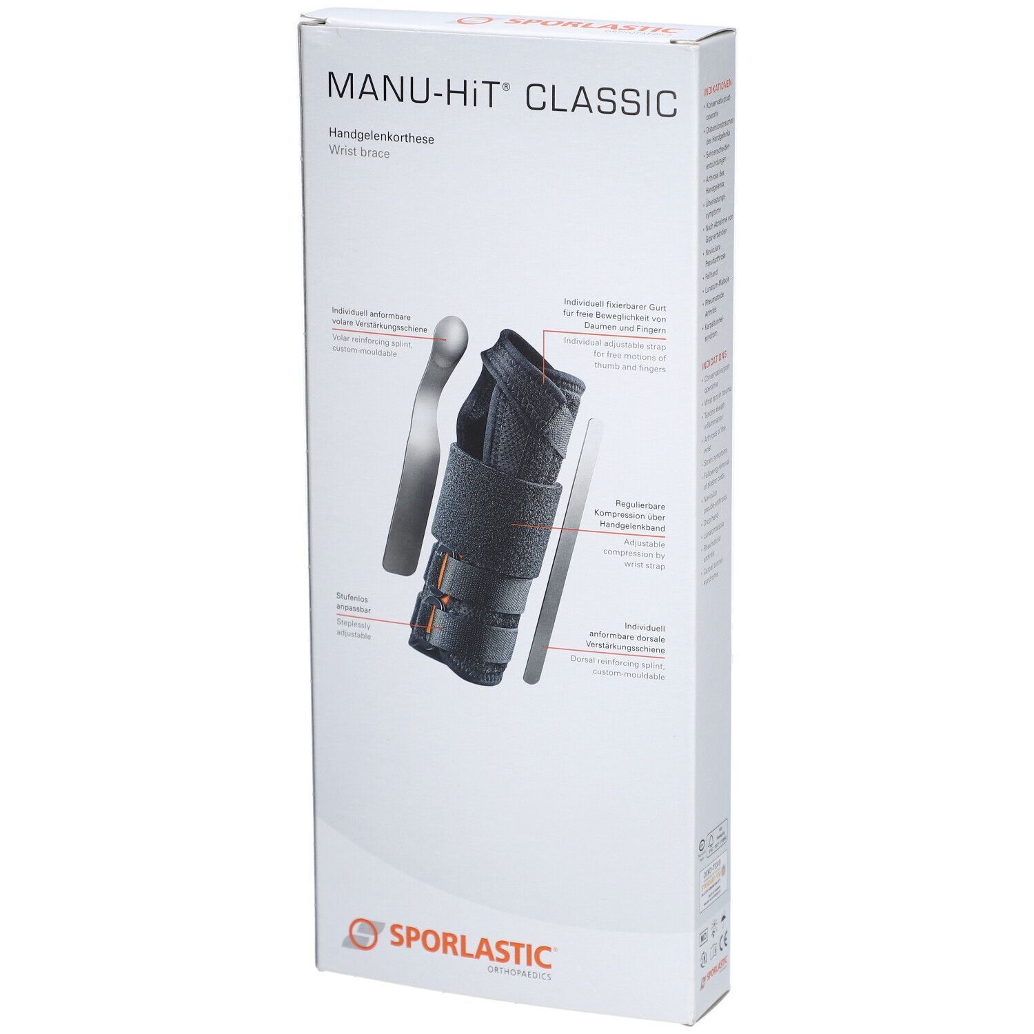 MANU-HiT® Handgelenkorthese links Gr.XS schwarz