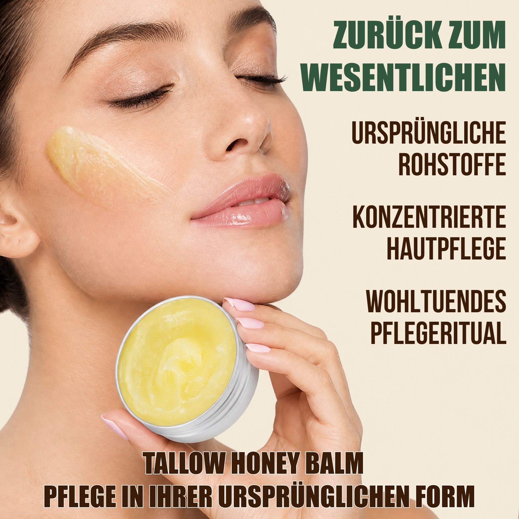 P-beauty Tagescreme Beef Tallow Honey Balm Rindertalg Honig Bienenwachs