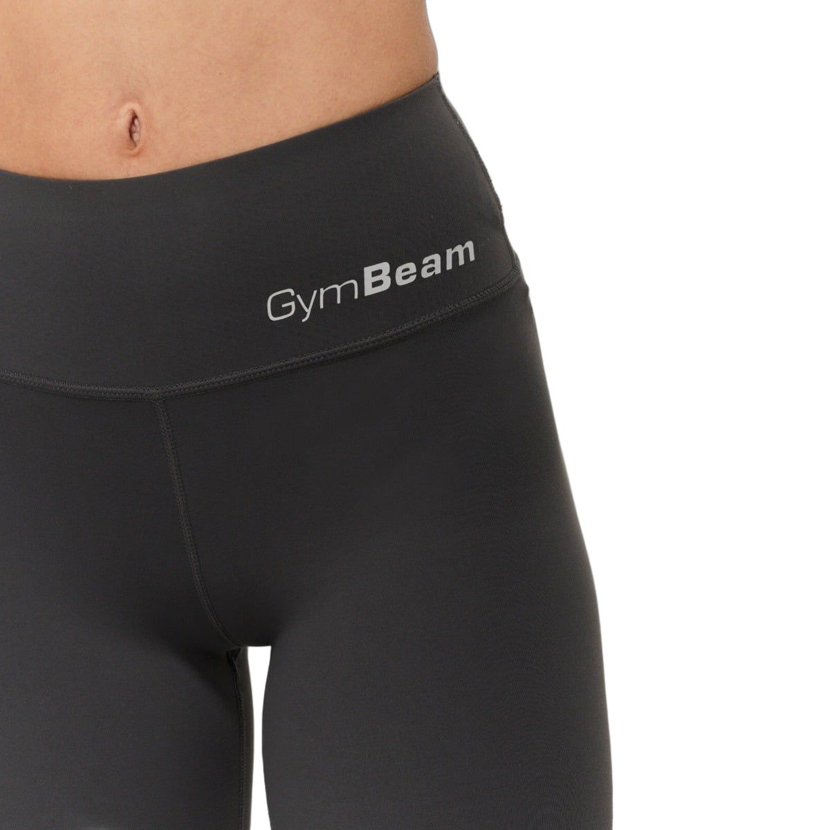 GymBeam Leggings Damen mit hoher Taille und verstärktem Bund BEAT Charcoal