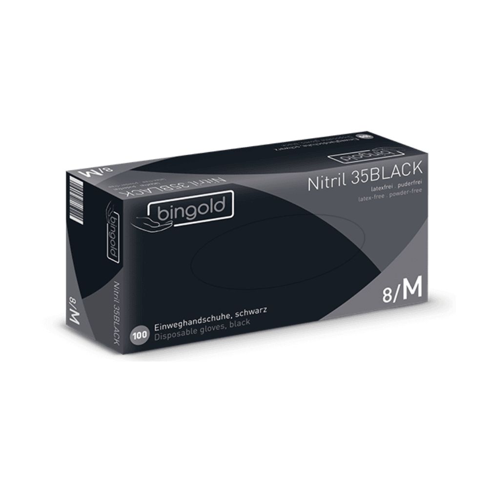 Bingold Nitril 35Black Schwarze Handschuhe 100 St