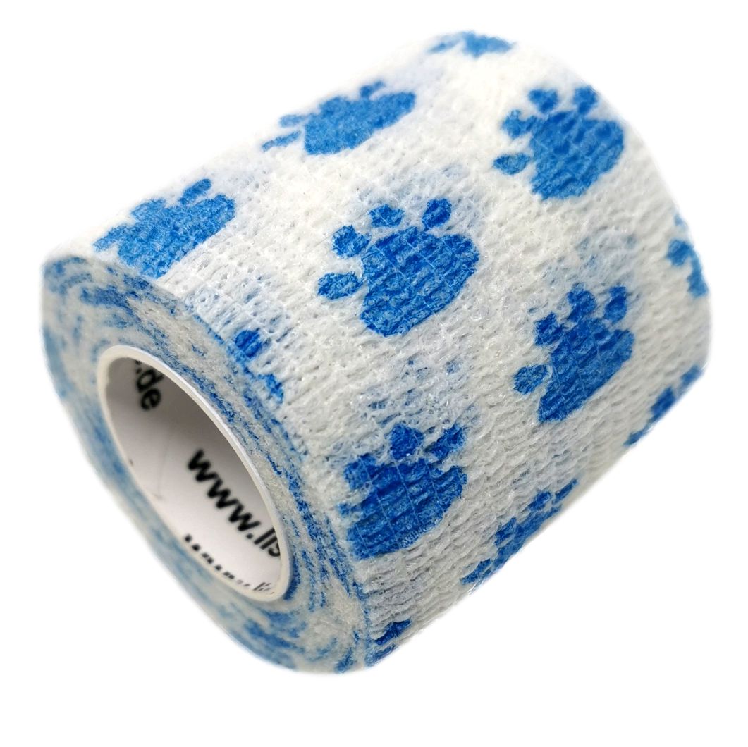LisaCare selbstklebender Verband - Tatze Blau-Weiß - 5cm x 4,5cm