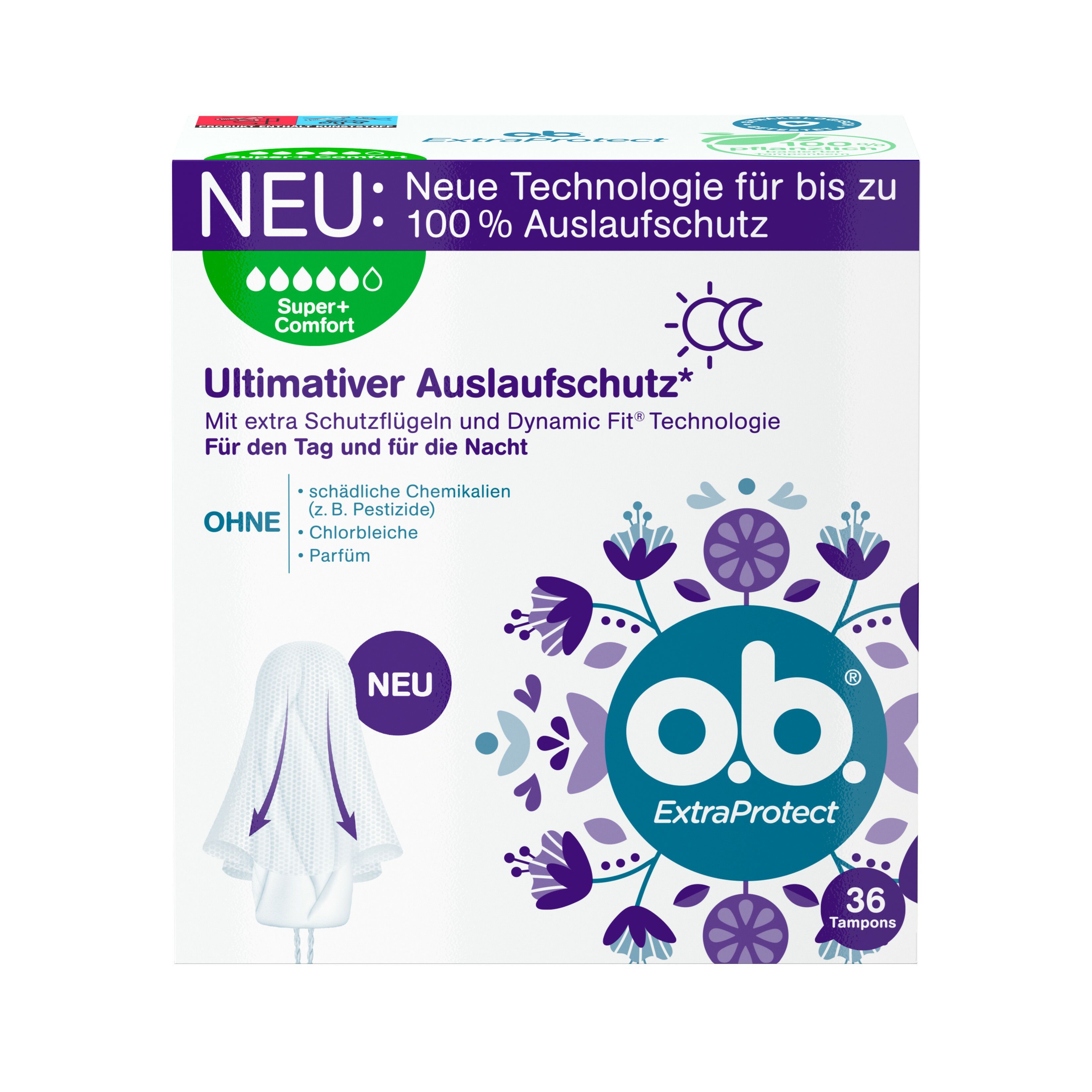 O.b.® Extra Protect Super+ Comfort Tampons
