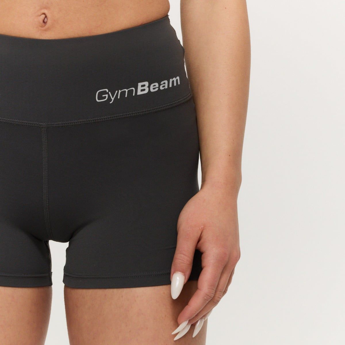 GymBeam Shorts Damen Slim mit Gummizug ohne Taschen BEAT Charcoal