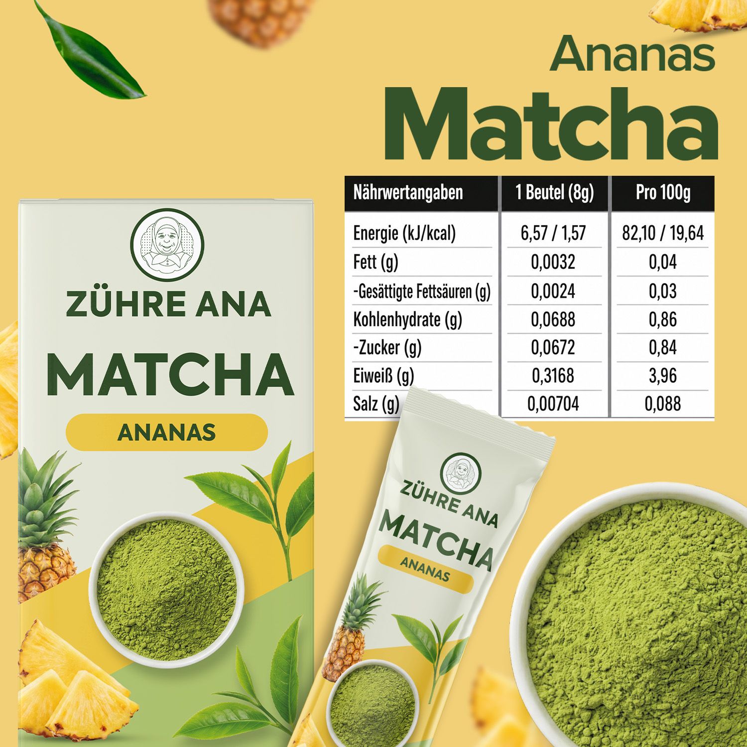 ZÜHRE ANA  Matcha Tee mit Ananasaroma