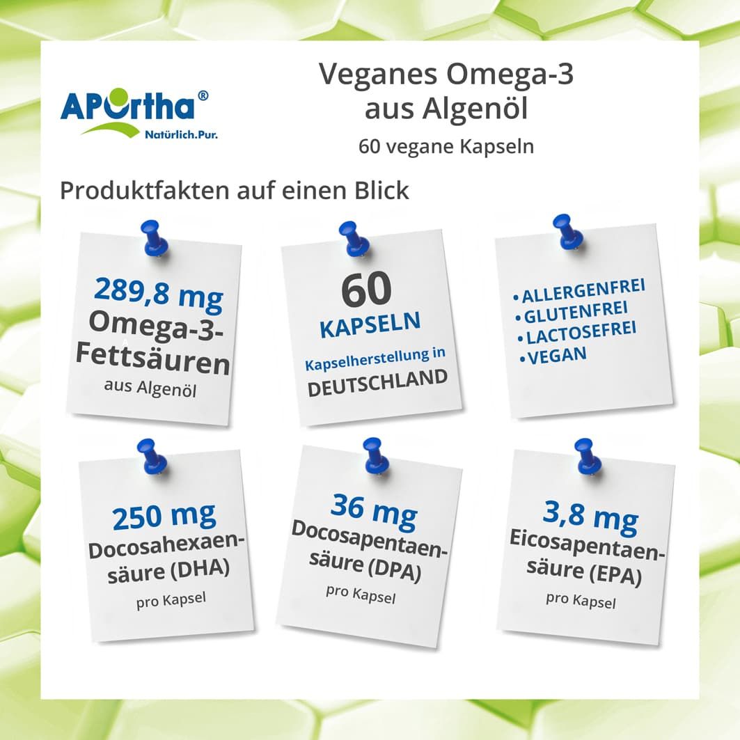 APOrtha® Algenöl veganes Omega-3 Kapseln 60 St