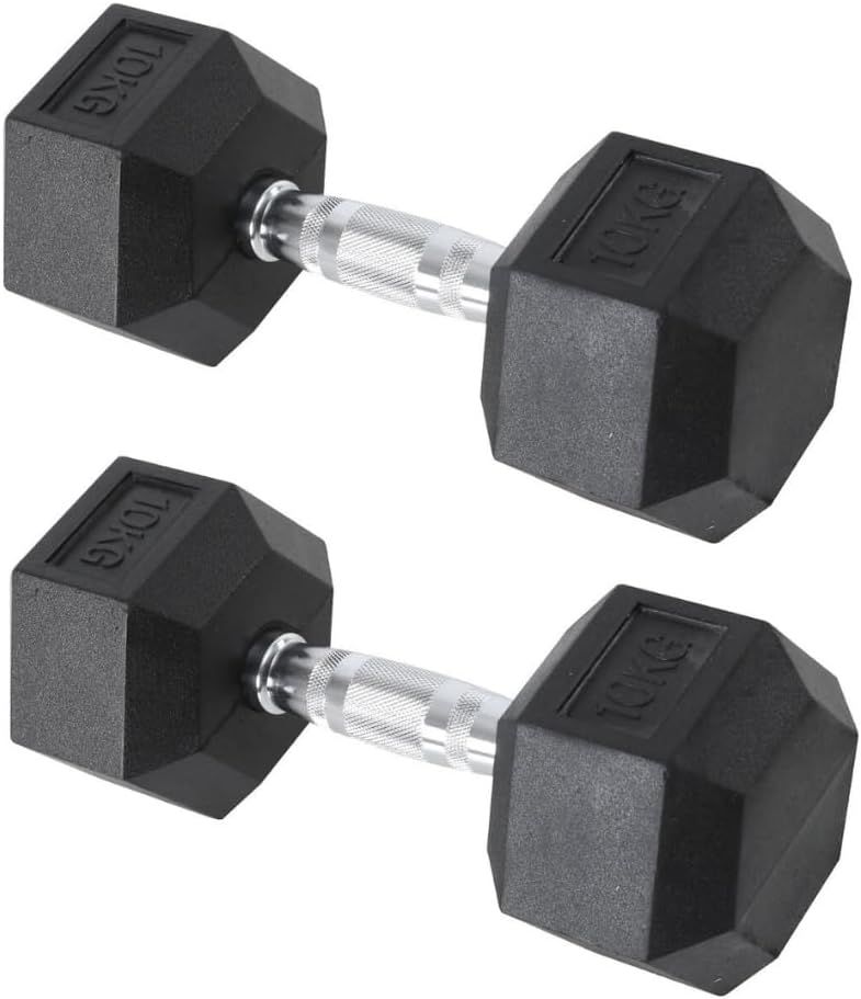 FFitness 2 Manubri da 10 Kg Palestra Esagonali Professionali FF