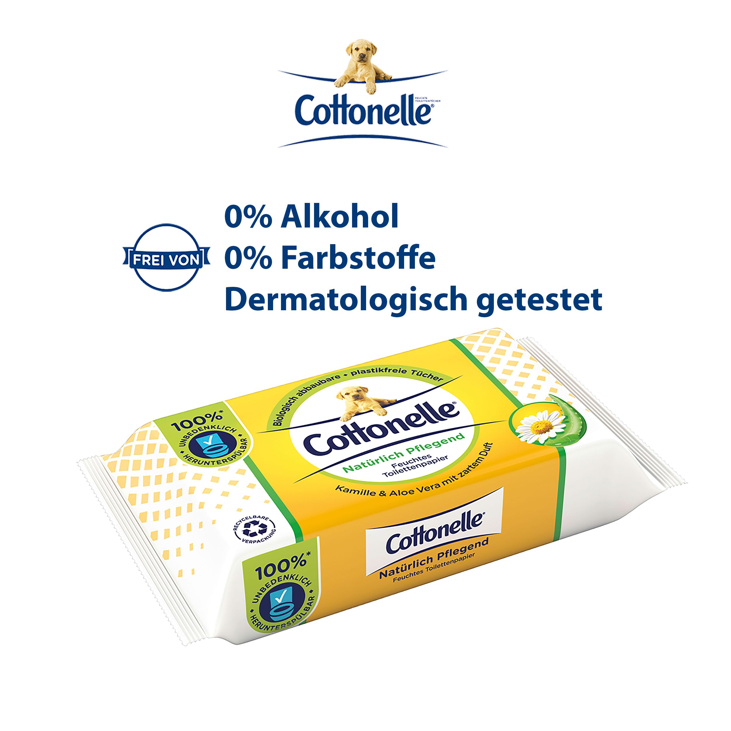 Cottonelle Toilettenpapier Natürlich Pflegend Kamille & Aloe Vera 12x42 St