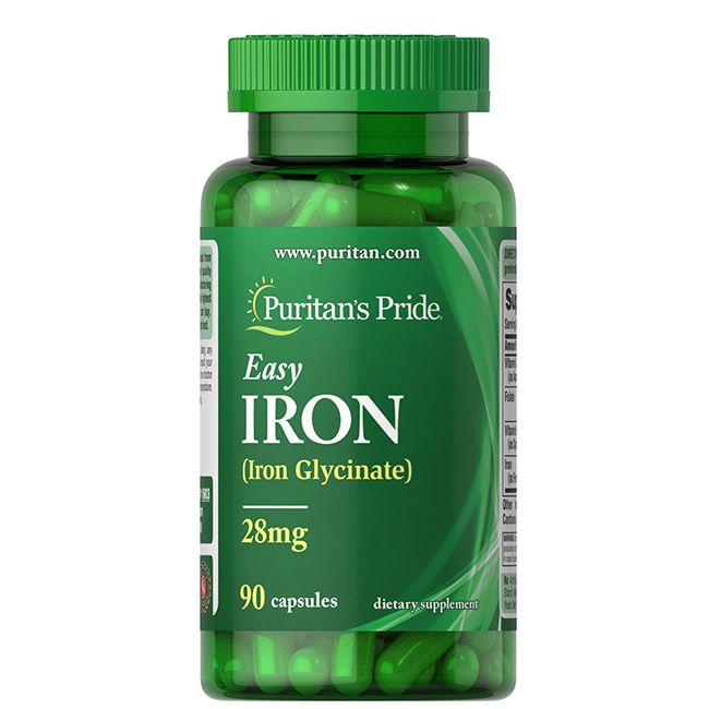 Puritan's Pride Leichtes Eisen (Eisenglycinat) 28 mg 90 Pc