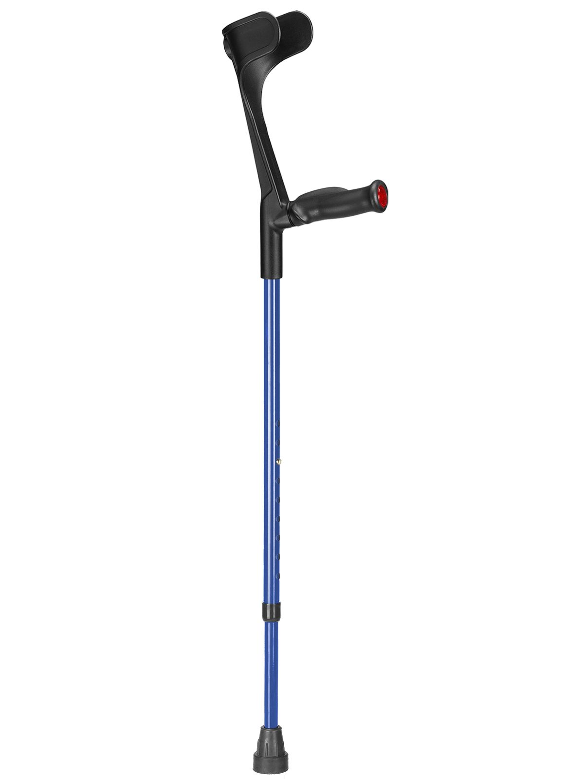 Unterarmgehhilfe Klassiker, blau. Höhenverstellbar mit Gummifuß und ergonomischem Griff.