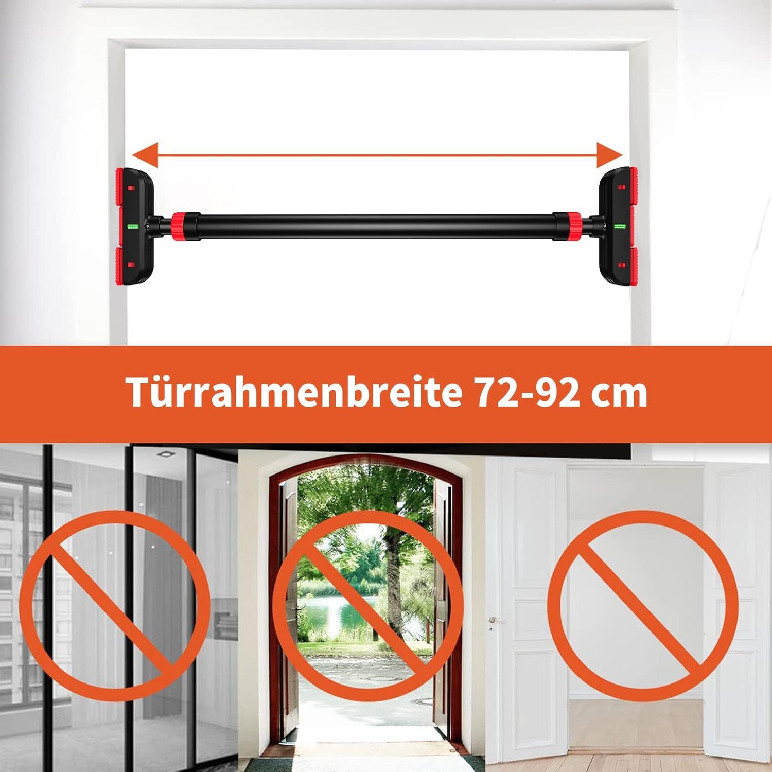 DH FitLife Klimmzugstange für Türrahmen ohne Schrauben