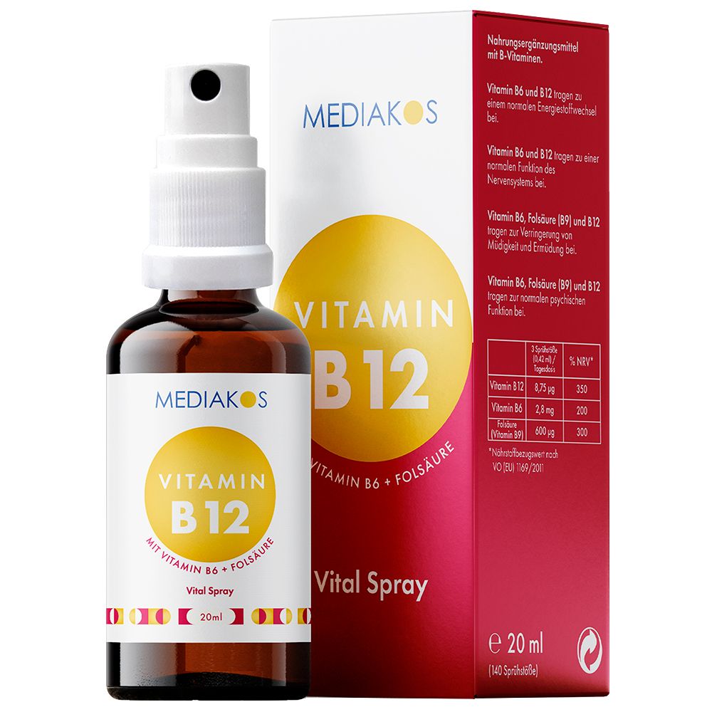 Mediakos® Vitamin B12 + B6 + Folsäure Vital Spray