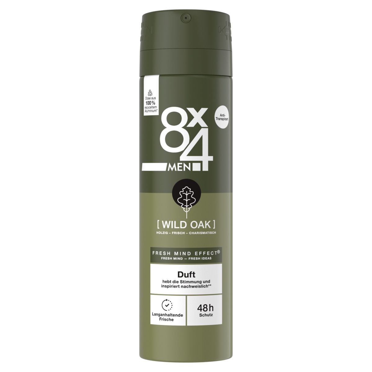 8x4 Deo Spray Wild Oak maskulin-holzig Fresh Mind Effect®