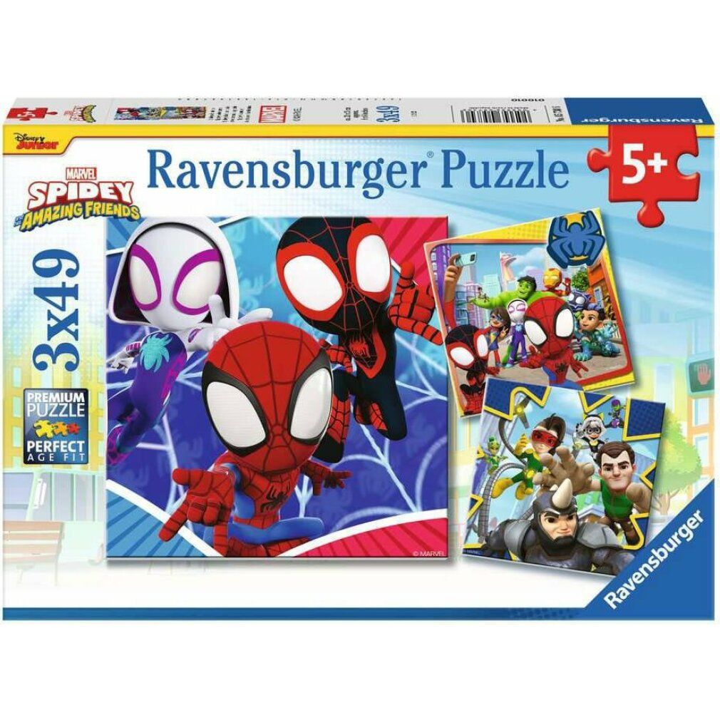 Ravensburger - Puzzle Spidey's Abenteuer 3x49p