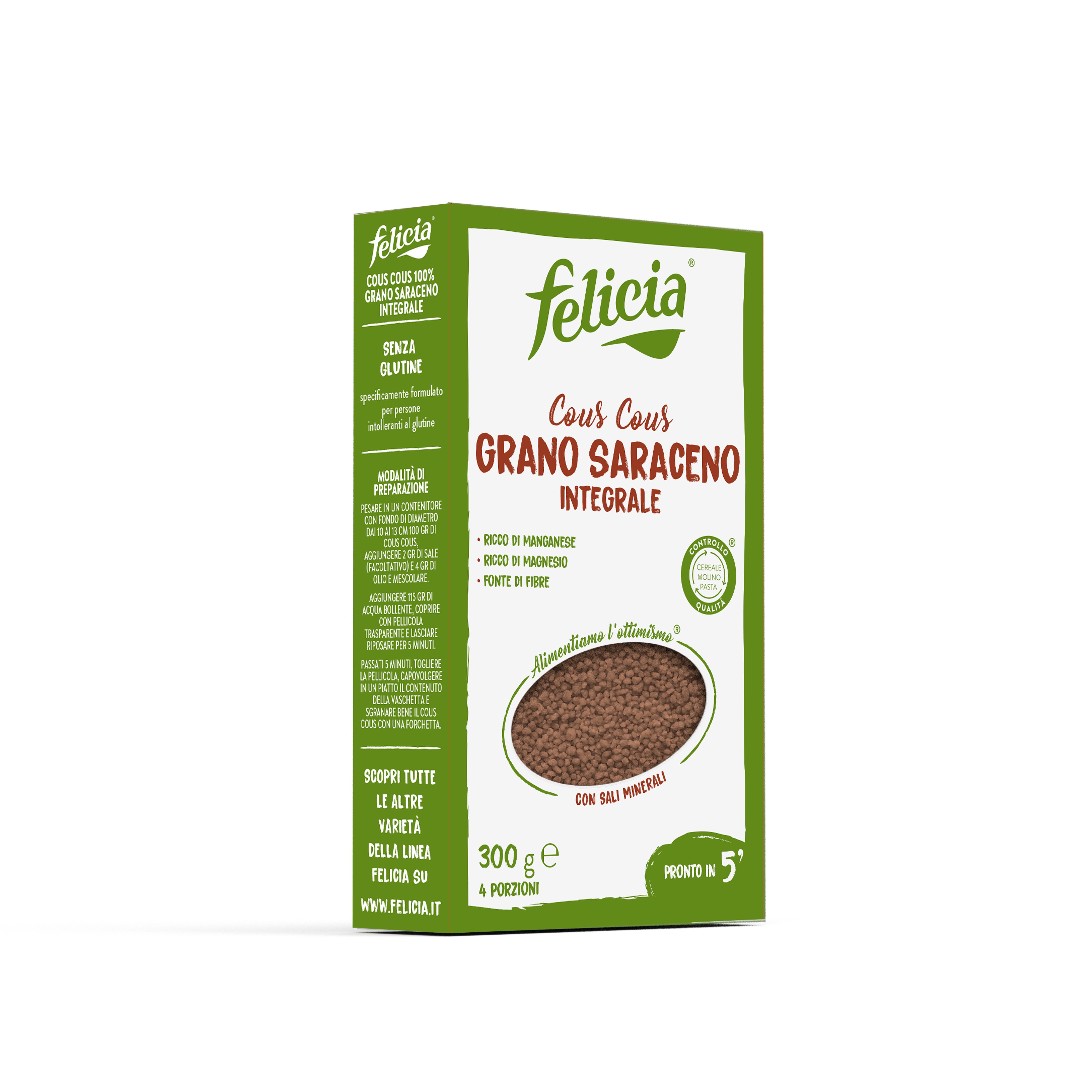 Cous Cous di Grano Saraceno Integrale Senza Glutine - Felicia