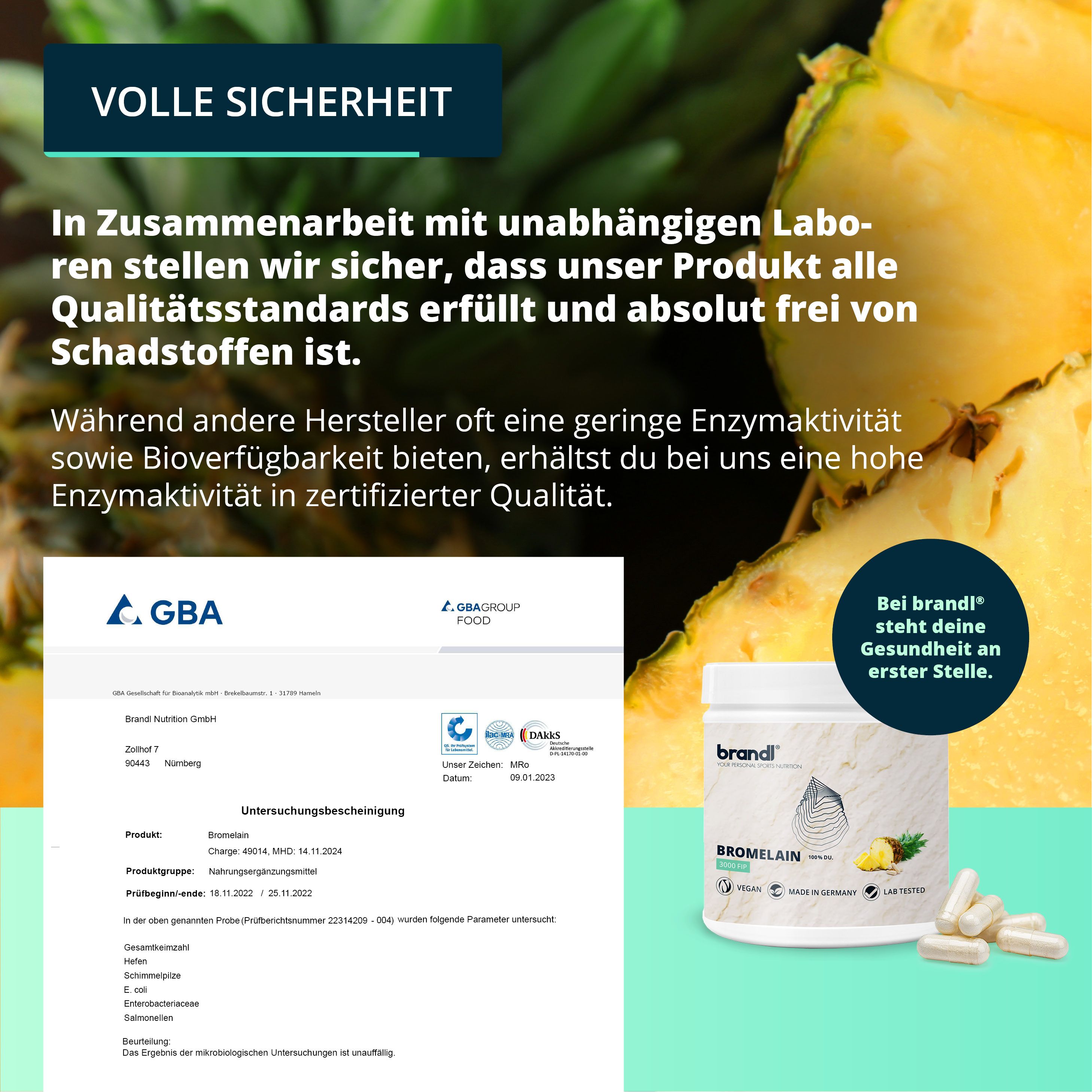 brandl® Bromelain Natürliche Enzyme aus der Ananas 120 St SHOP APOTHEKE