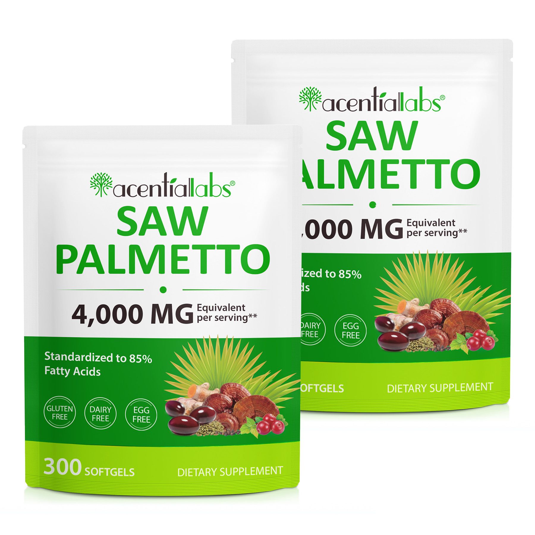 Acentiallabs Capsule molli ad alto dosaggio di estratto di Serenoa repens e olio di semi di zucca