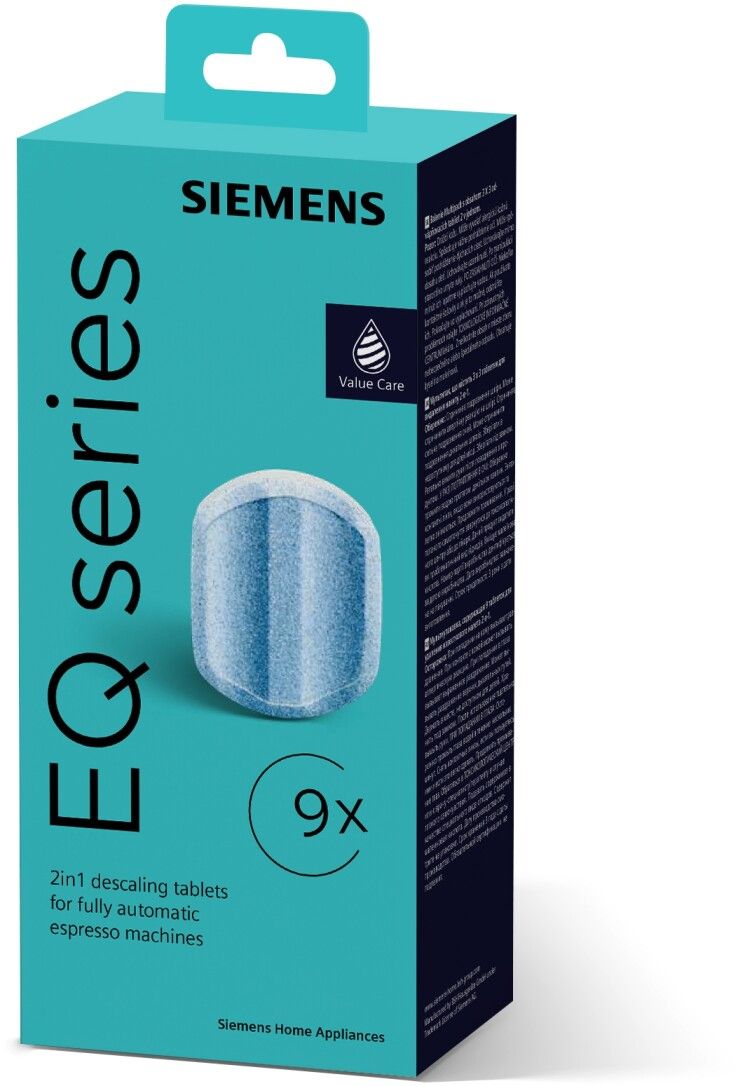 Siemens EQ.Serie Entkalkungstabletten, 9 Stück, für Kaffeevollautomaten.