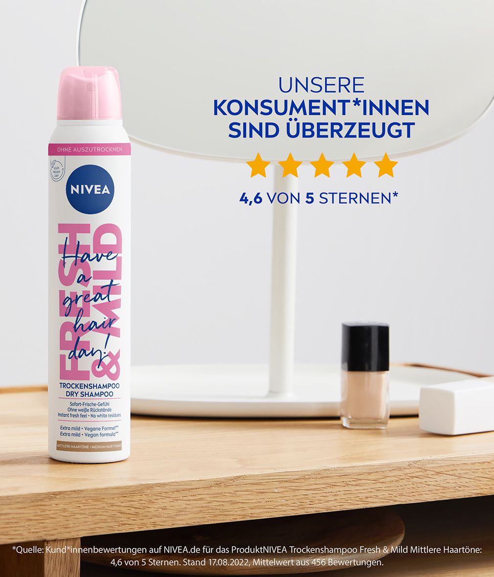 NIVEA Trockenshampoo Fresh & Mild Mittlere Haartöne Triple-Pack