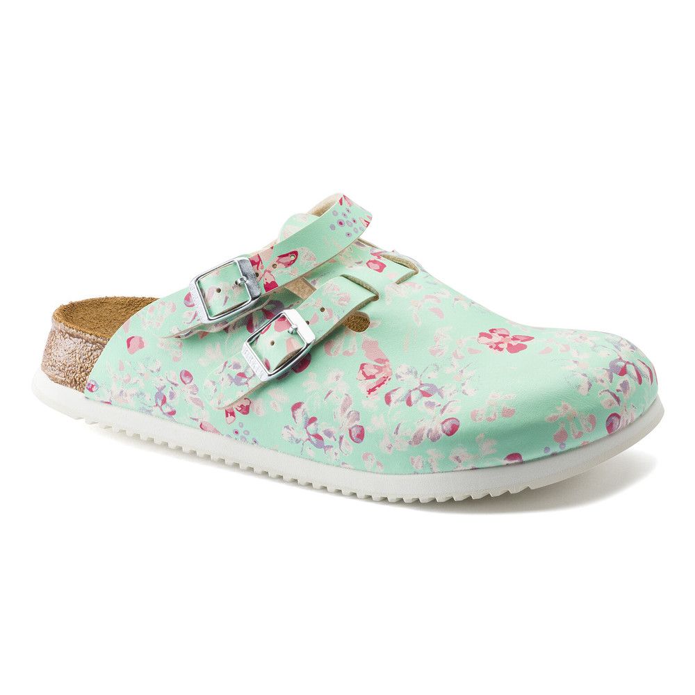 Birkenstock Kay SL Pantolette Flower Field Mint schmale Weite Gr. 36