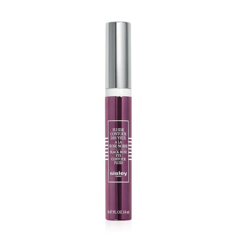 Violette Tube mit silbernem Deckel. Aufschrift: Fluide Contour des Yeux à la Rose Noire, Sisley. 0.47 FL. OZ. 14ml.
