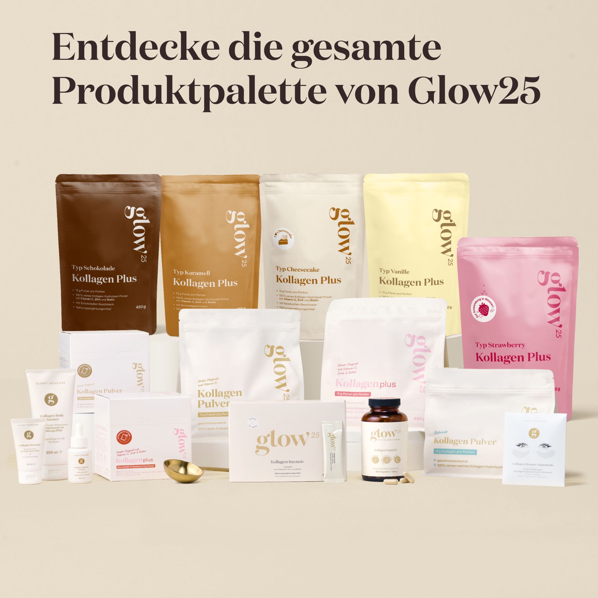 Glow25® Kollagen Pulver mit Vitamin C