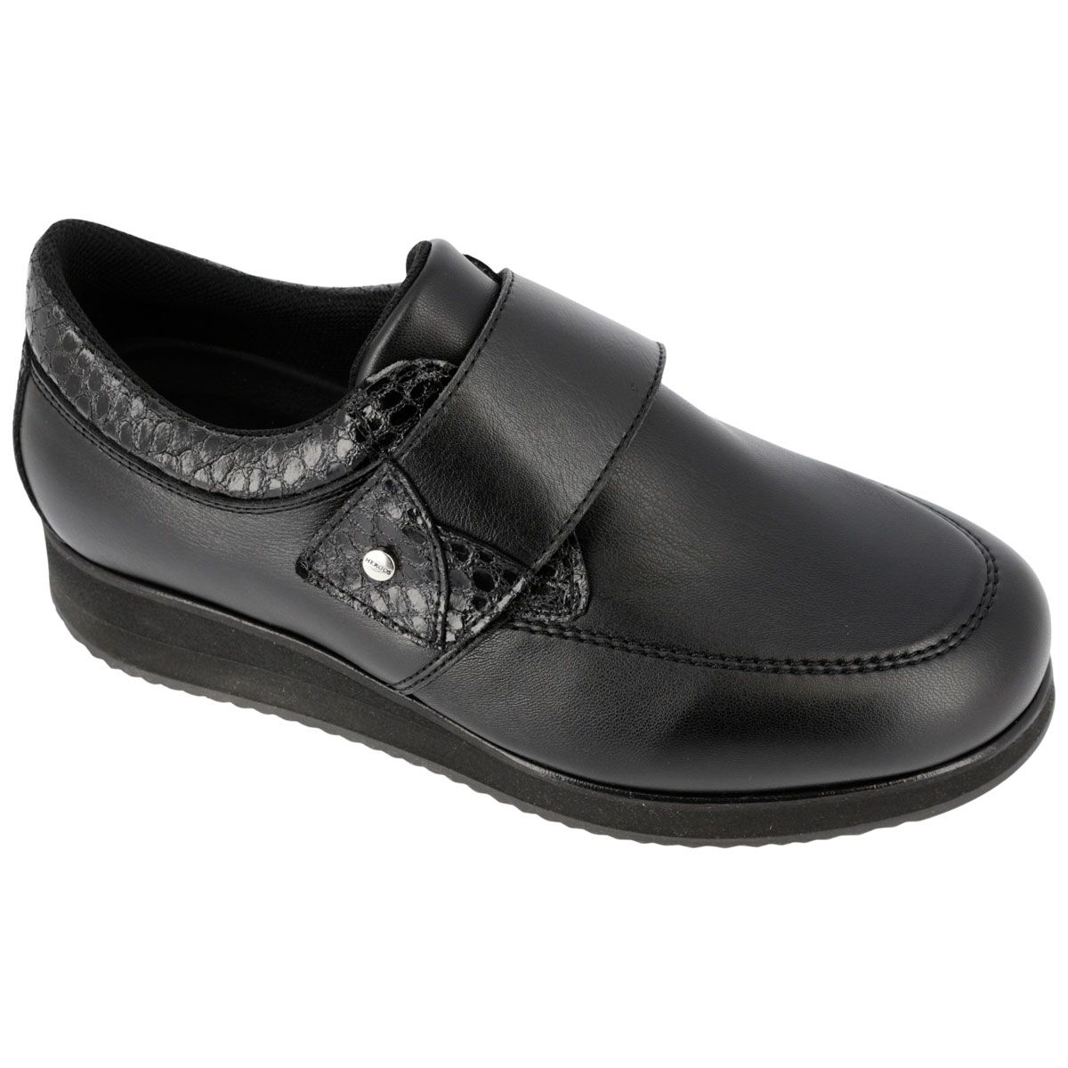 Hergos H8012 - Scarpa comoda da donna in pelle con allacciatura in velcro e plantare estraibile.