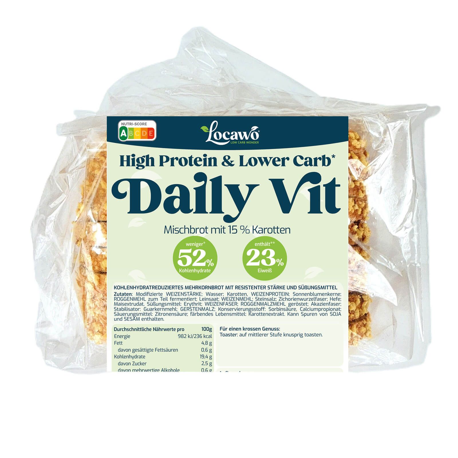 Locawo High Protein & Low Carb Daily Vit Brot 400 g