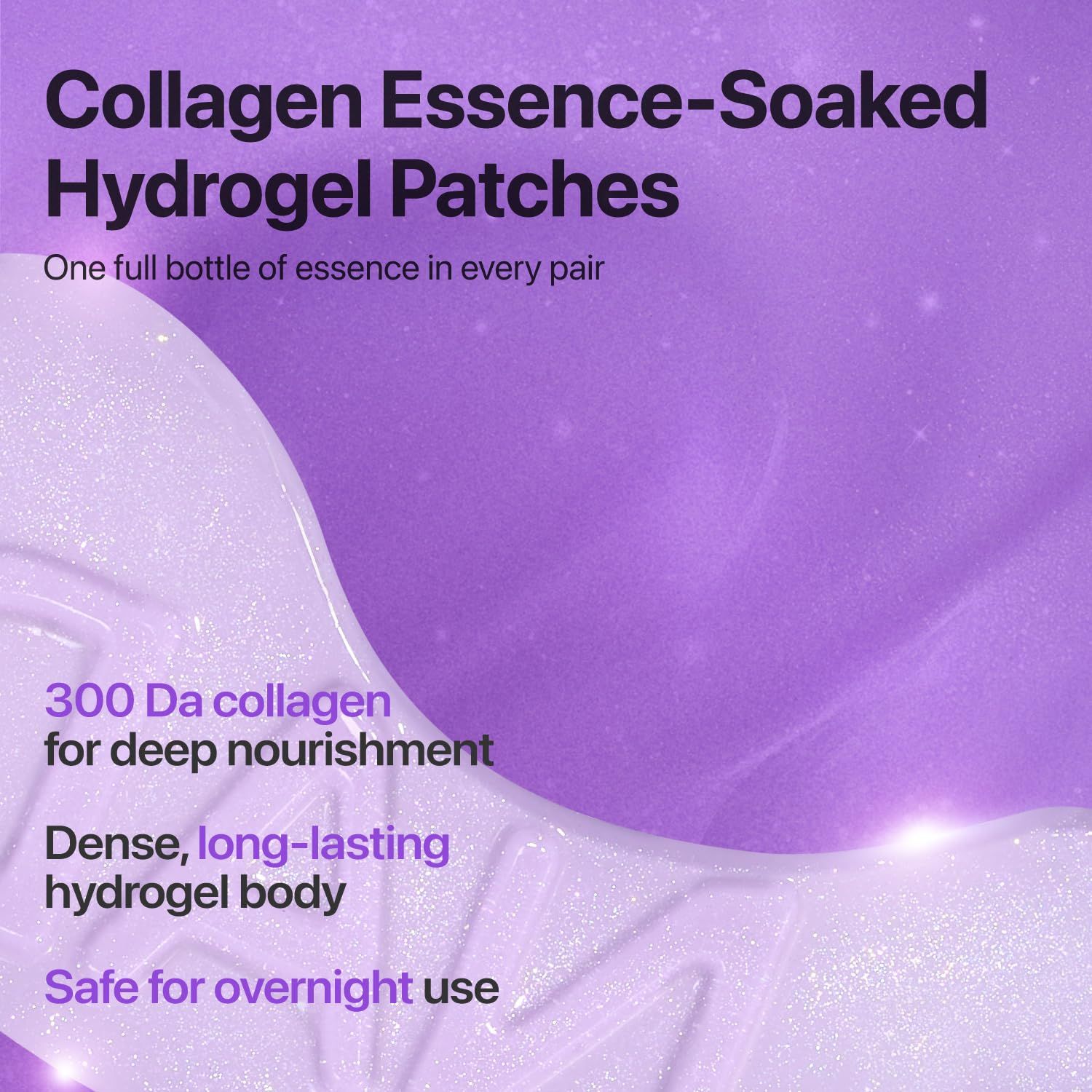 Numbuzin No.9 NAD+ Collagen Under Eye Patches, lila, mit Text.