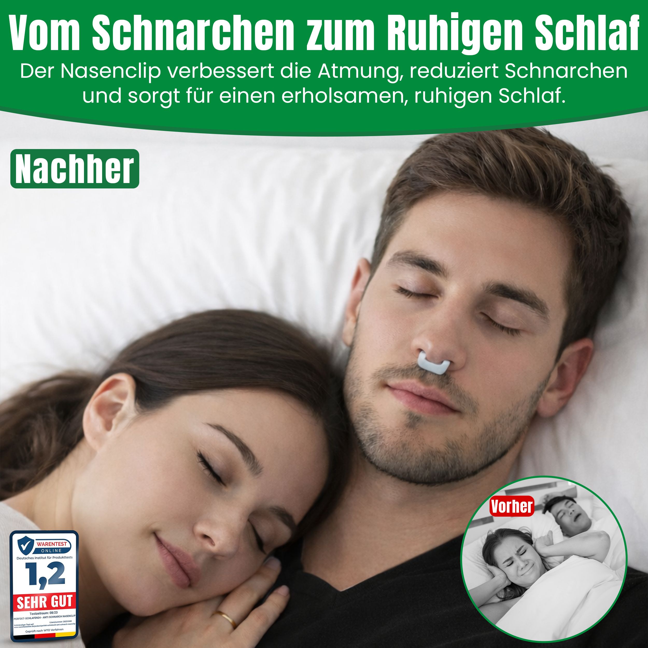 Perfekt-Schlafen24 - Schnarchstopper 8x Nasenklammer Schnarchen
