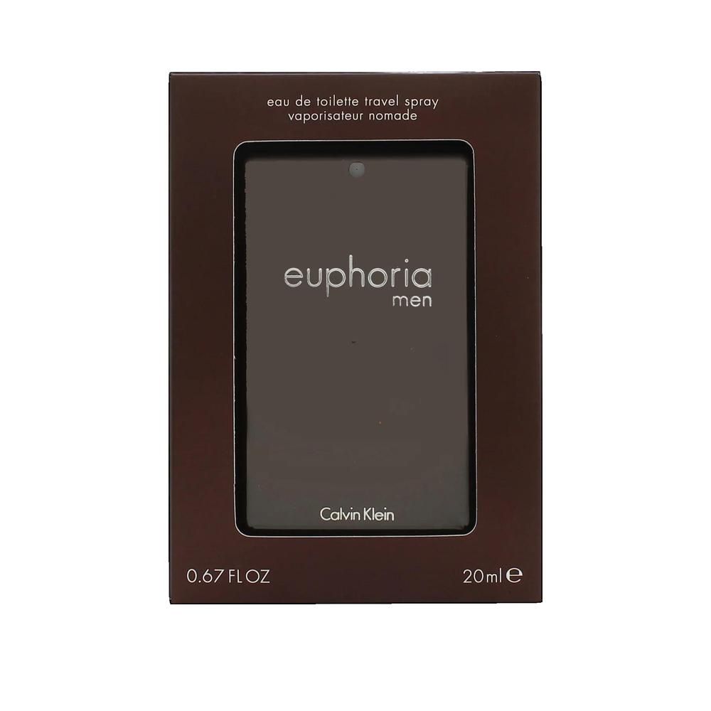 Braune Verpackung. Aufschrift: euphoria men, Calvin Klein. 20ml.