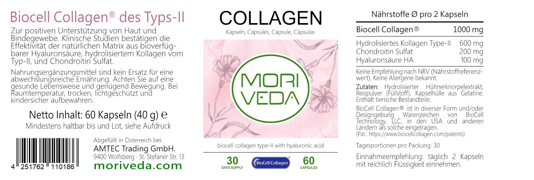 MoriVeda® - BioCell ® Hyaluronsäure Collagen-II