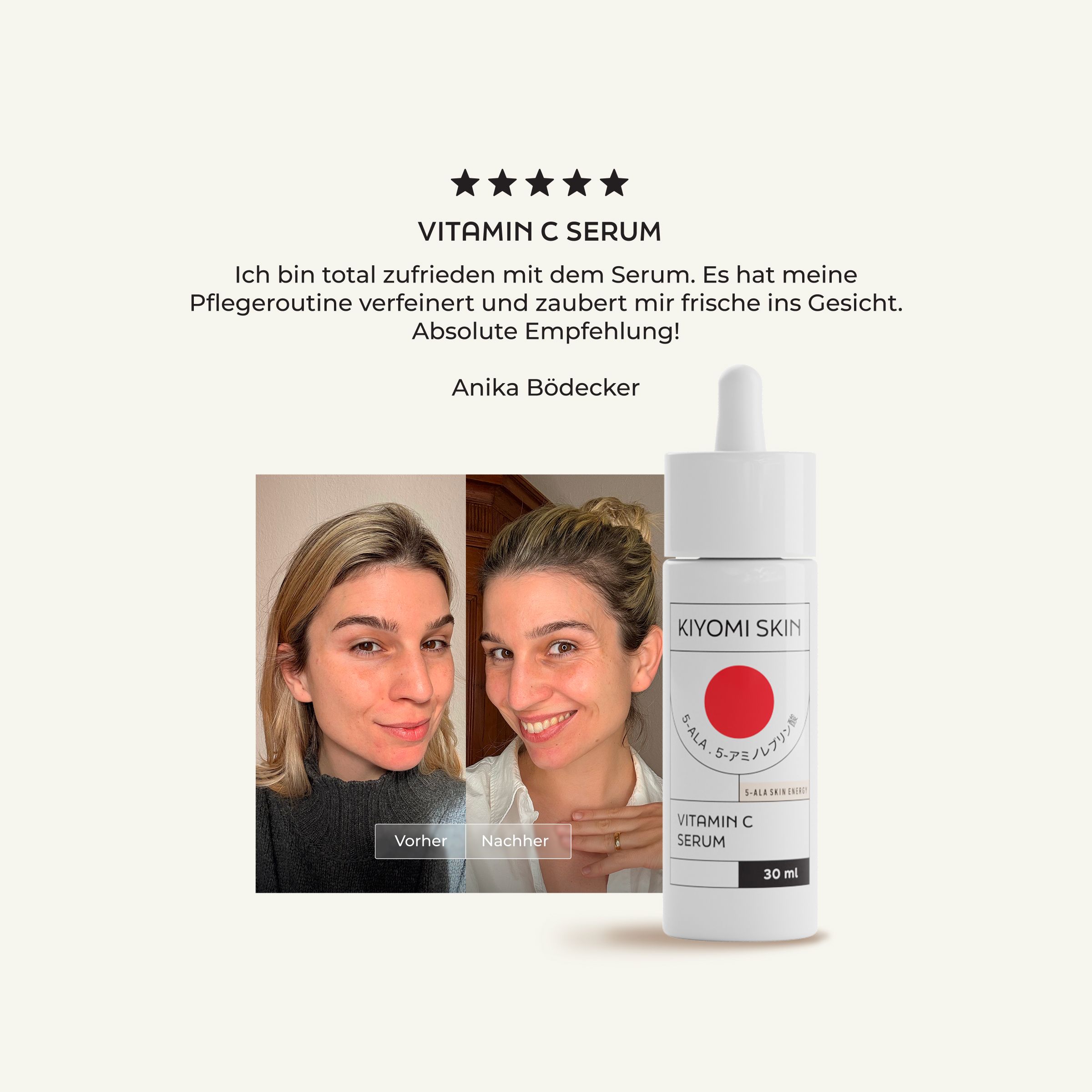 Kiyomi Skin Vitamin C Serum: Strahlender Teint mit 5-ALA & Vitamin C – für ebenmäßige, glatte Haut